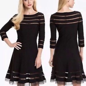 tadashi shoji XS Black Mid-length Mesh Dress